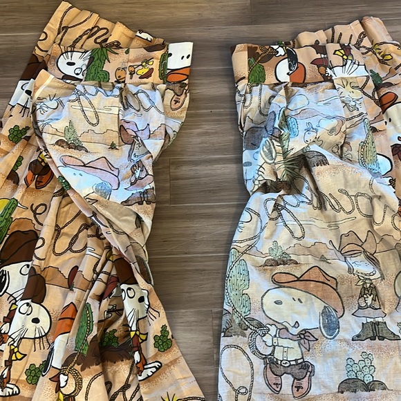 Vintage Sears Snoopy Peanuts Cowboy Round Up Curtains 1966 - Picture 2 of 5